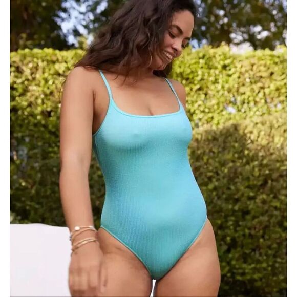 aerie Other - Aerie Scoop One Piece Swimsuit Blue size Small